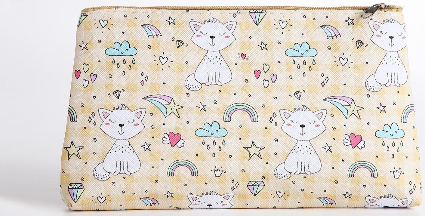 Косметичка на молнии, цвет жёлтый