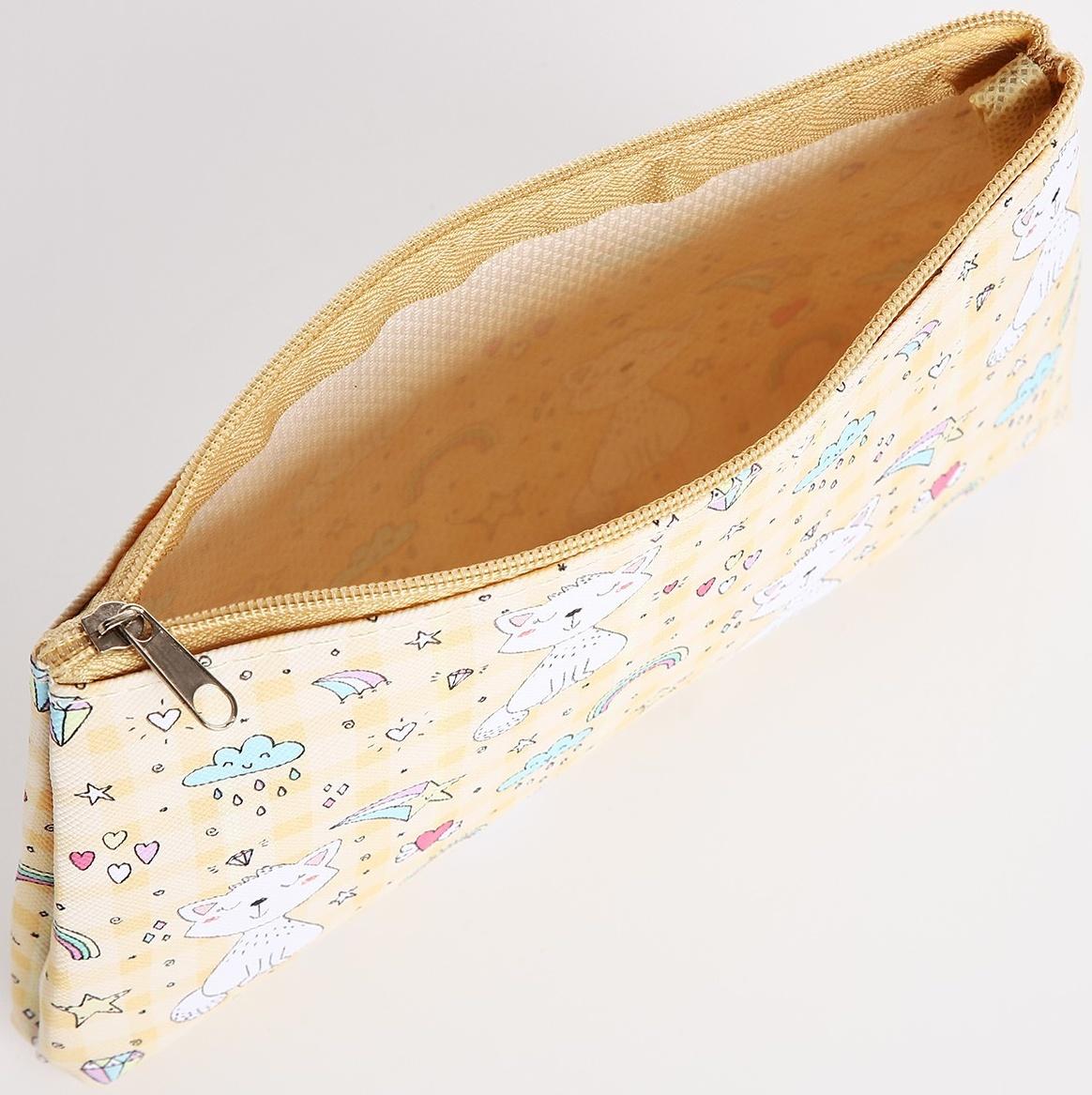 Косметичка на молнии, цвет жёлтый