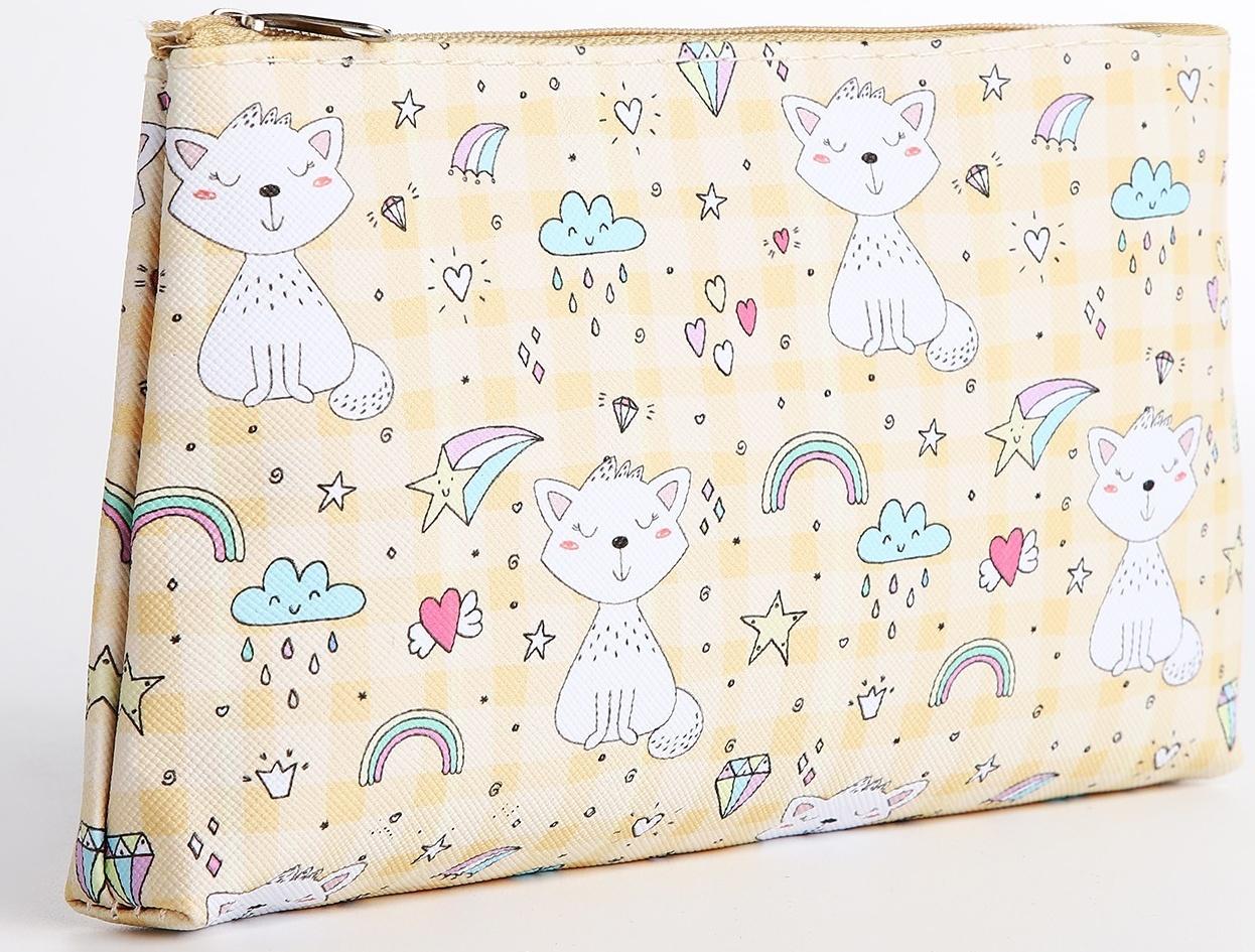 Косметичка на молнии, цвет жёлтый