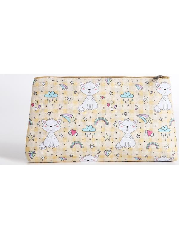 Косметичка на молнии, цвет жёлтый