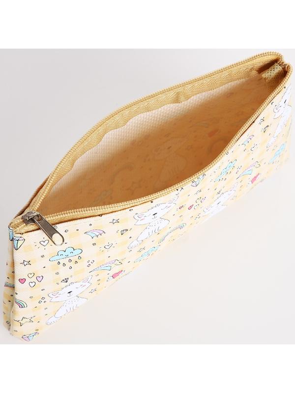 Косметичка на молнии, цвет жёлтый