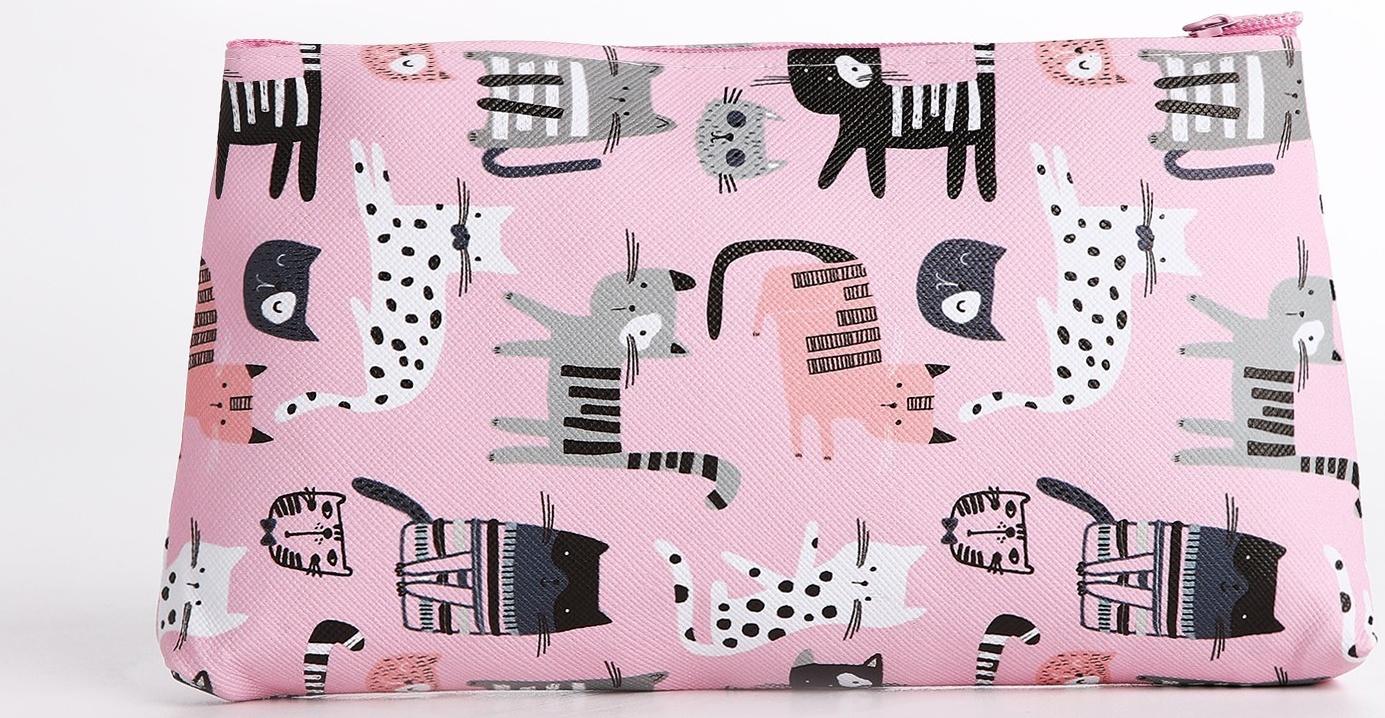 Косметичка на молнии, цвет розовый