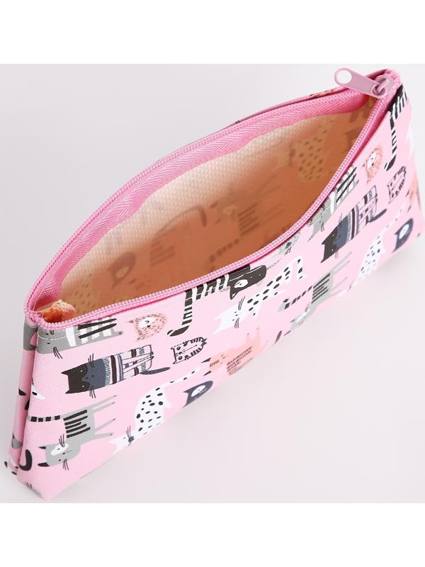 Косметичка на молнии, цвет розовый