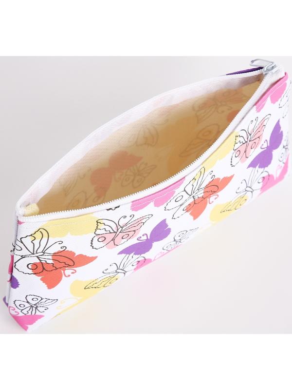 Косметичка на молнии, цвет белый/разноцветный