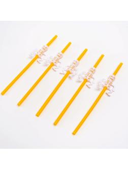 Трубочки для коктейля «Скелет», цвет оранжевый, набор 5 шт.