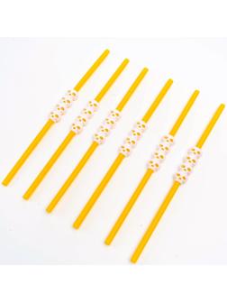 Трубочки для коктейля «Череп», цвет оранжевый, набор 6 шт.