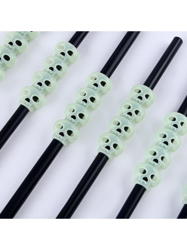 Трубочки для коктейля «Череп», набор 6 шт., светится в темноте