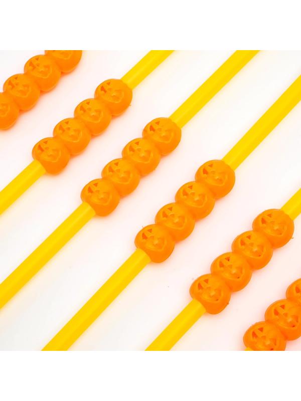 Трубочки для коктейля «Тыква», цвет оранжевый, набор 6 шт.