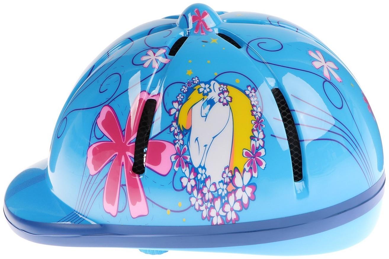 Шлем для верховой езды, детский, регулируемый размер, голубой