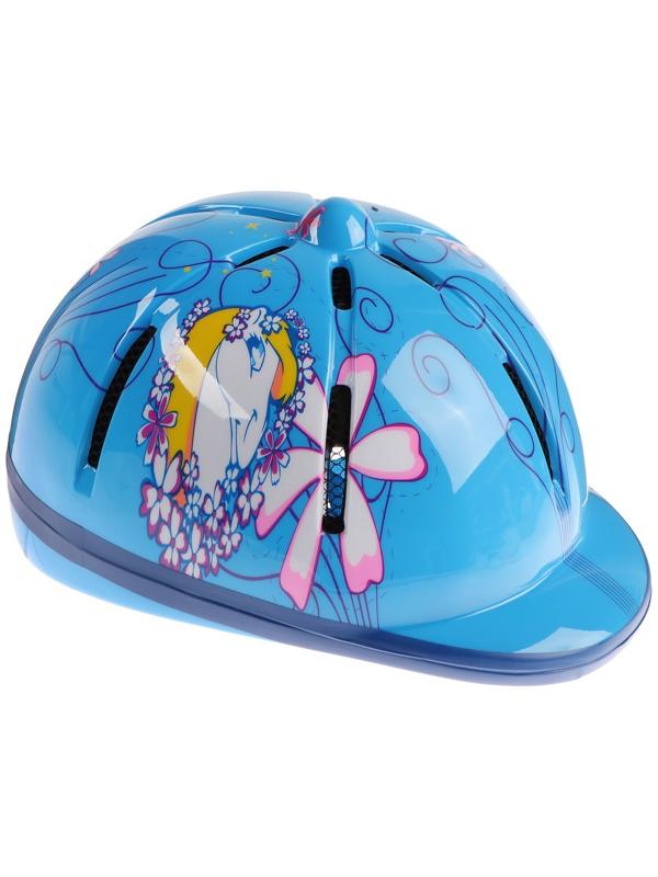 Шлем для верховой езды, детский, регулируемый размер, голубой