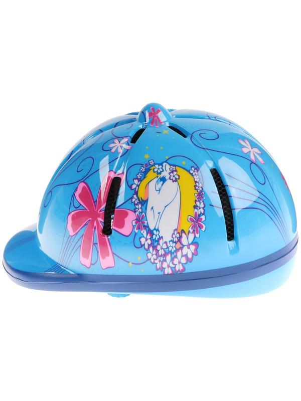 Шлем для верховой езды, детский, регулируемый размер, голубой