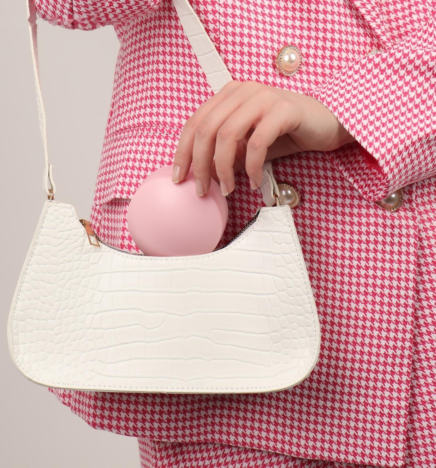 Расчёска массажная, круглая, складная, с зеркалом, d = 7,5 см, в коробке, цвет розовый