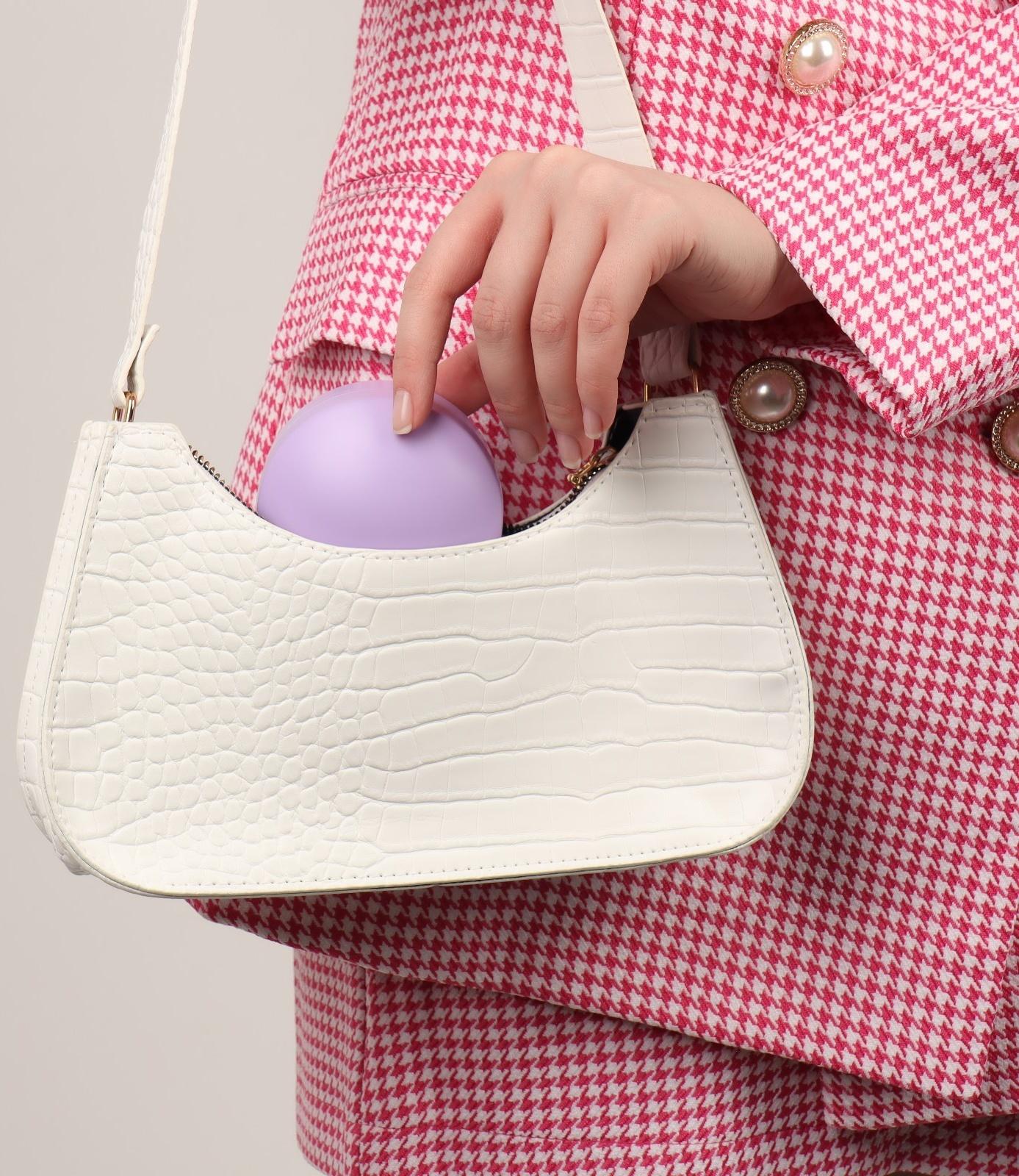 Расчёска массажная, круглая, складная, с зеркалом, d = 7,5 см, в коробке, цвет сиреневый