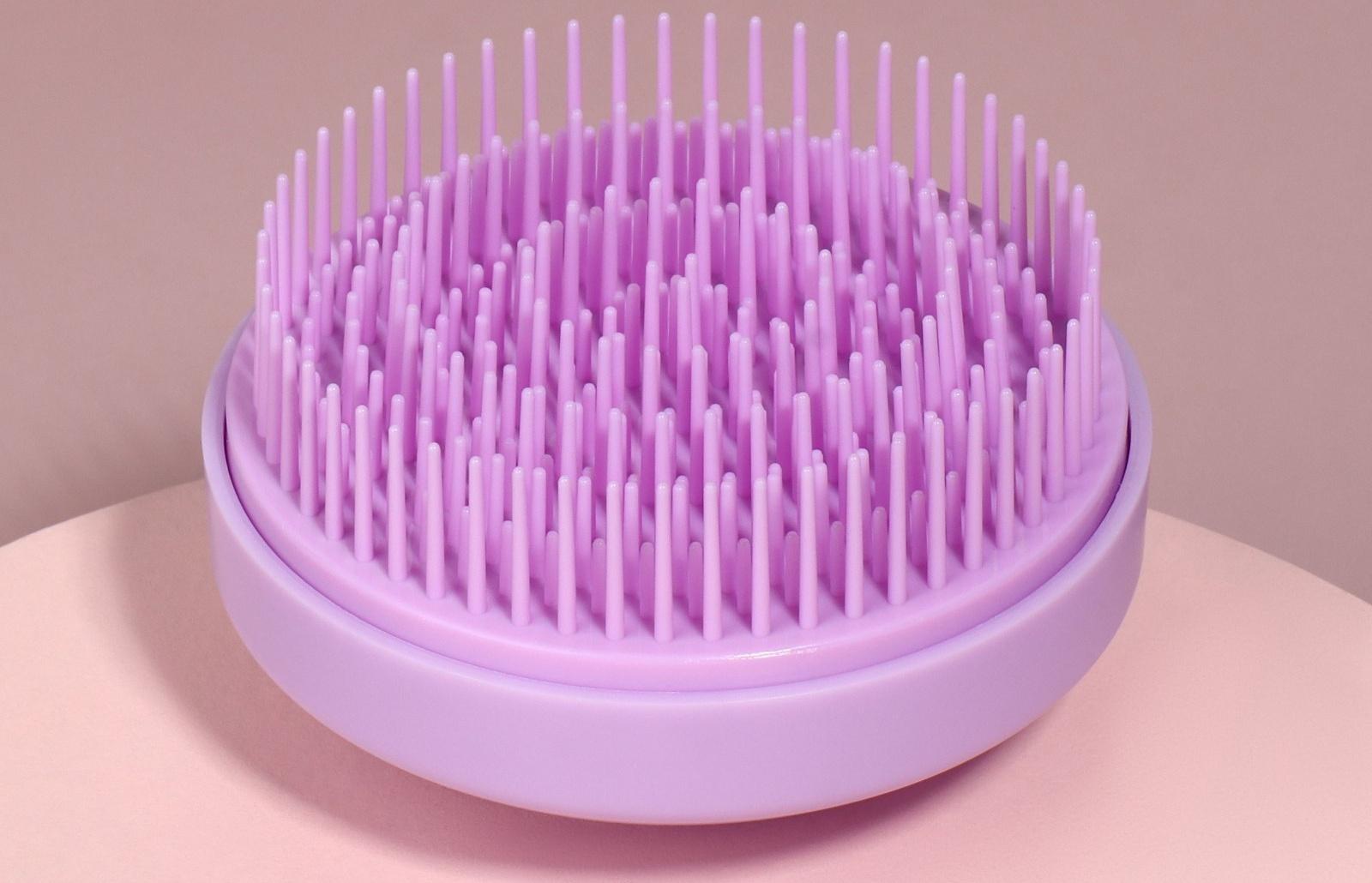 Расчёска массажная, круглая, складная, с зеркалом, d = 7,5 см, в коробке, цвет сиреневый