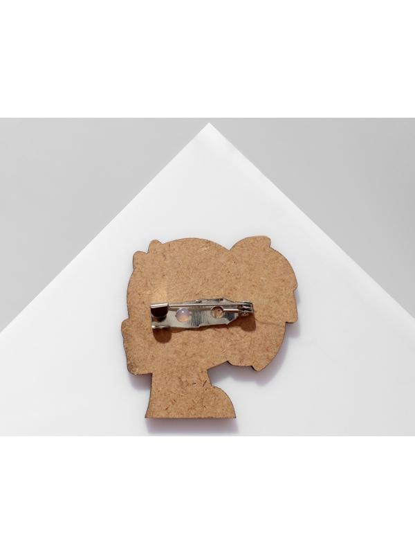 Брошь деревянная 