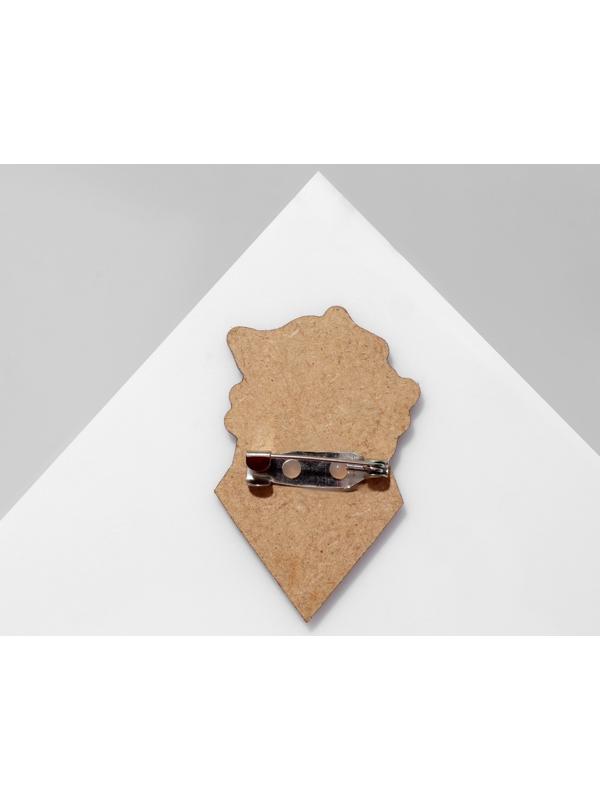 Брошь деревянная 