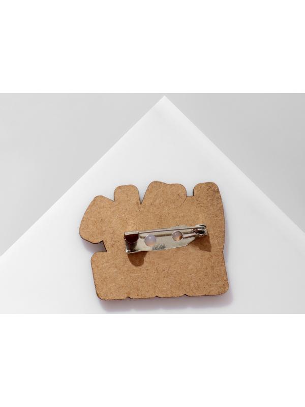 Брошь деревянная 