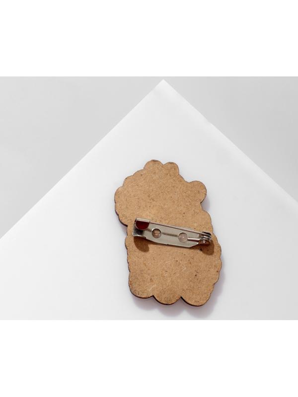 Брошь деревянная детская 