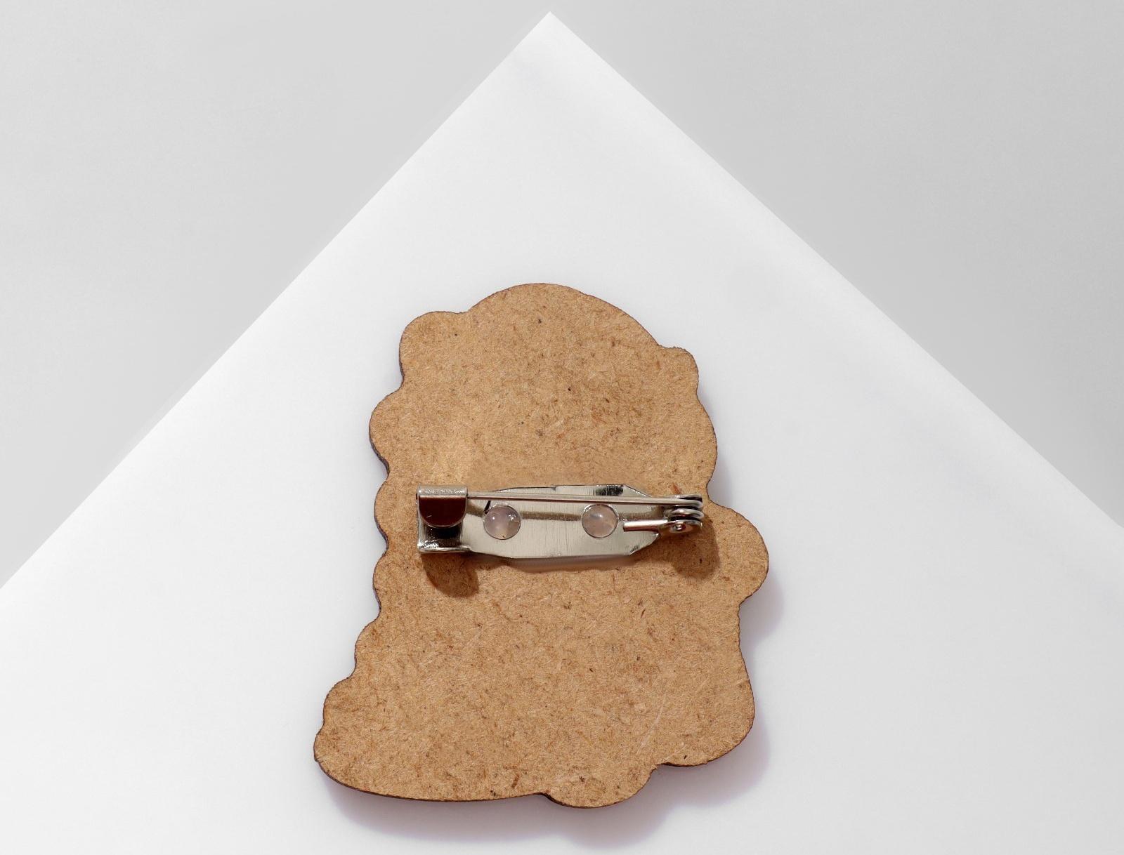 Брошь деревянная детская 