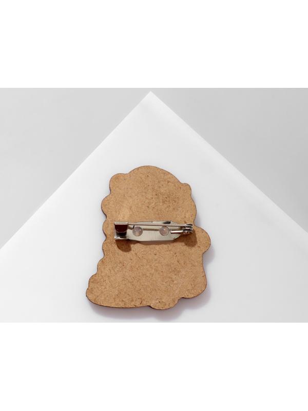 Брошь деревянная детская 