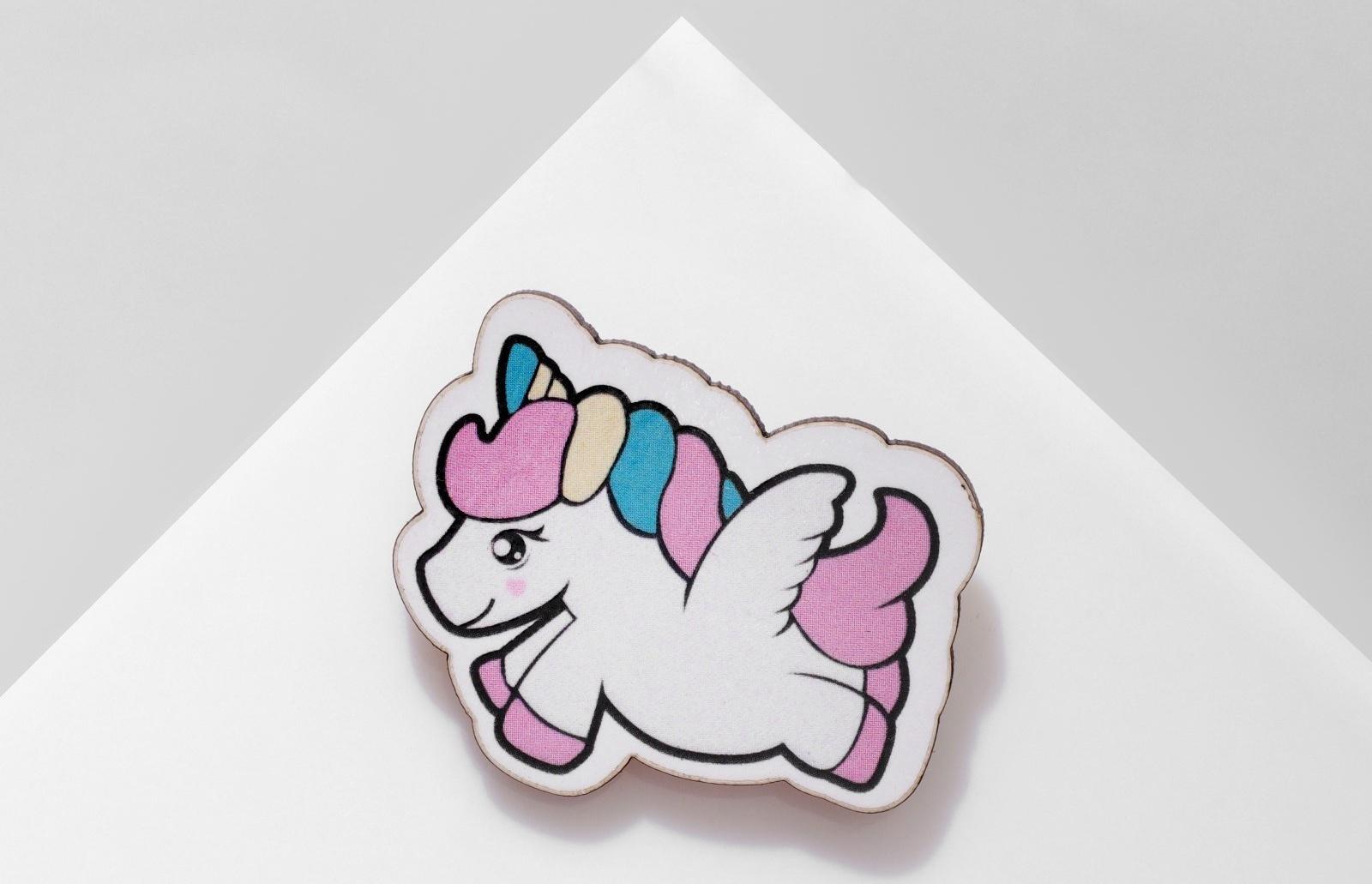 Брошь деревянная детская 