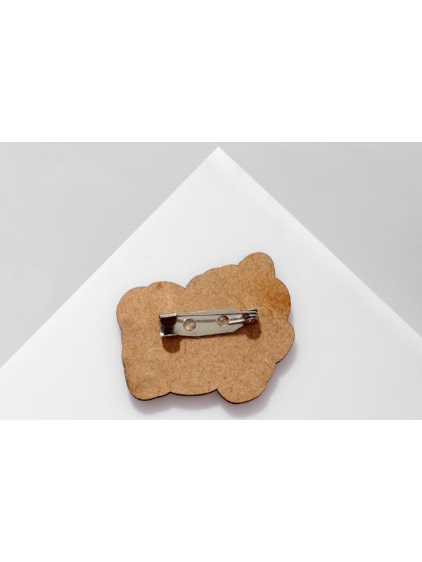 Брошь деревянная детская 