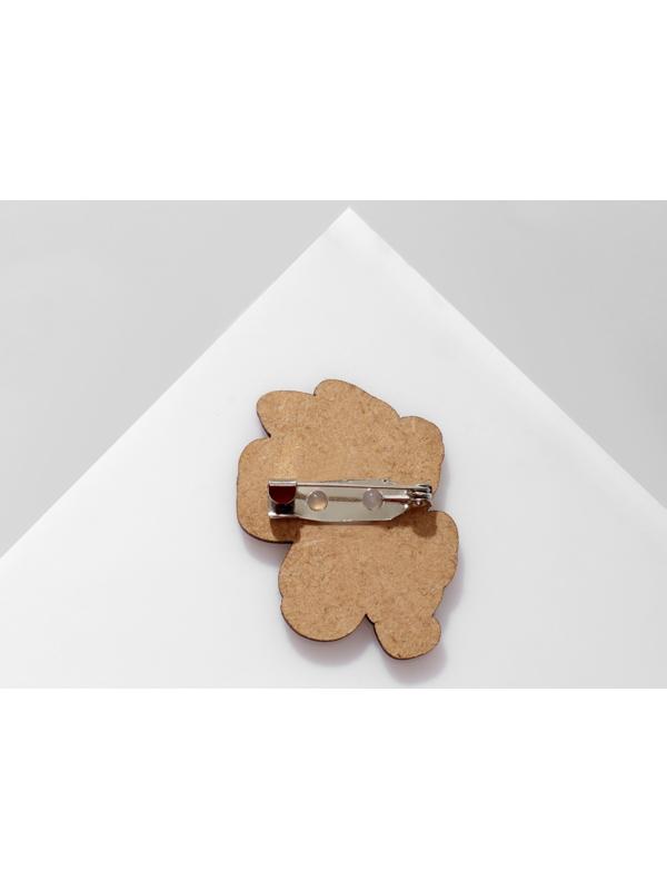 Брошь деревянная 