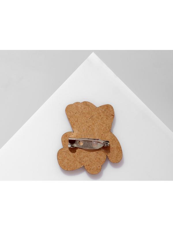 Брошь деревянная 