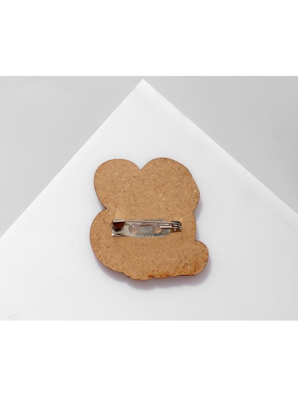 Брошь деревянная 