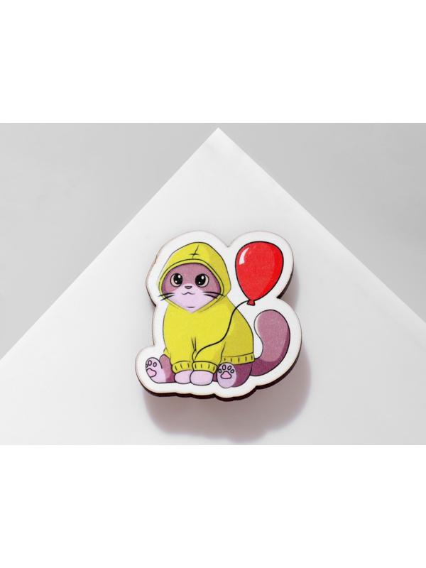 Брошь деревянная 