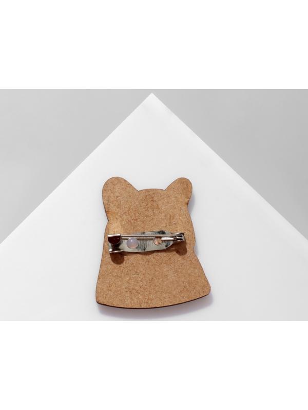 Брошь деревянная 