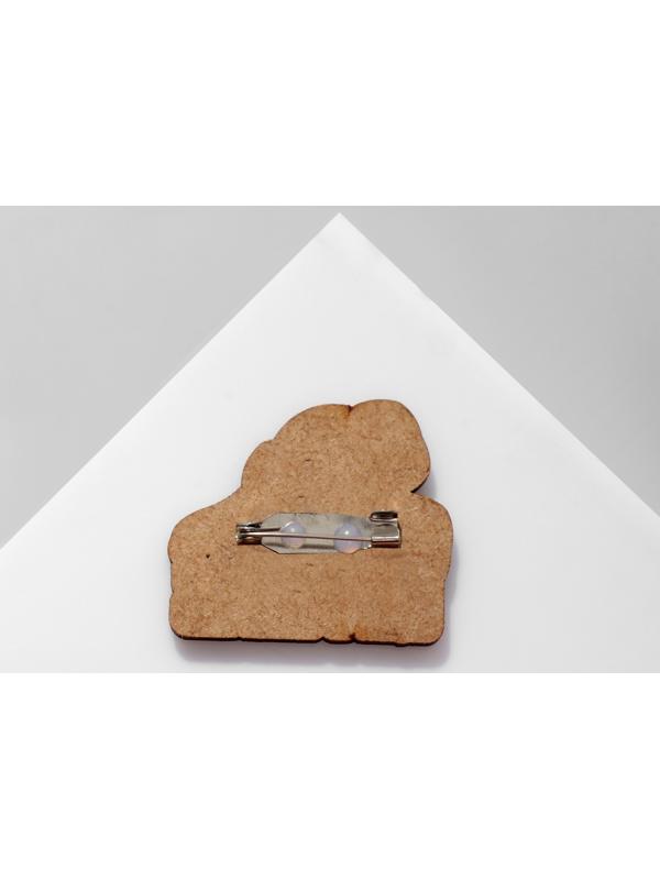 Брошь деревянная 