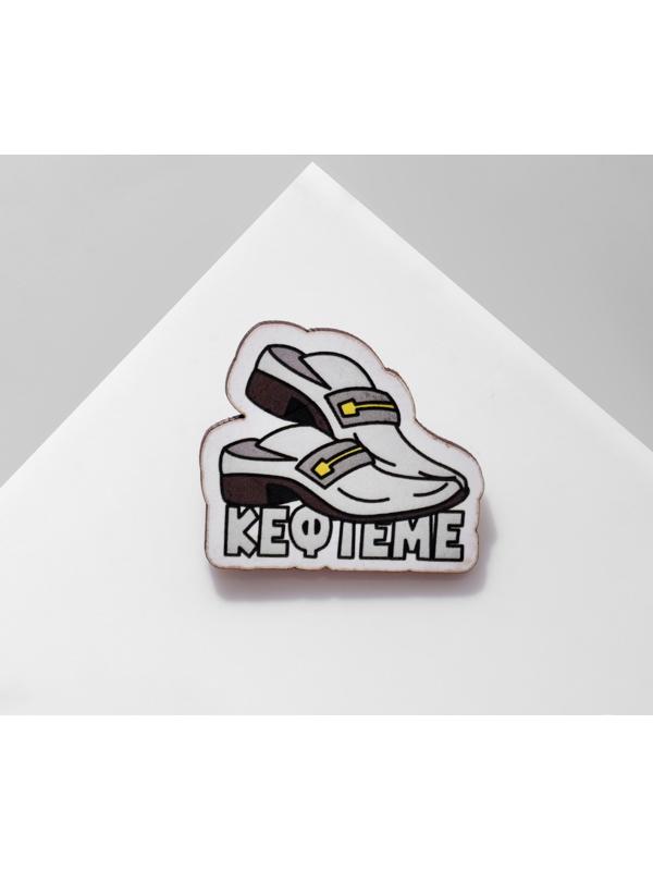 Брошь деревянная 