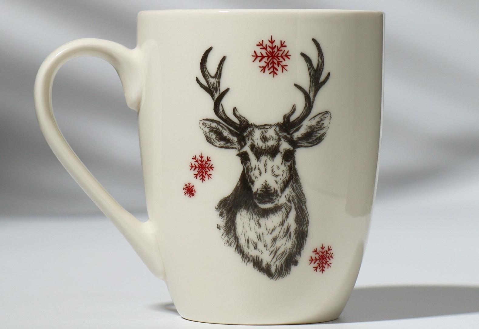 Кружка с ложкой «Олень», 310 мл