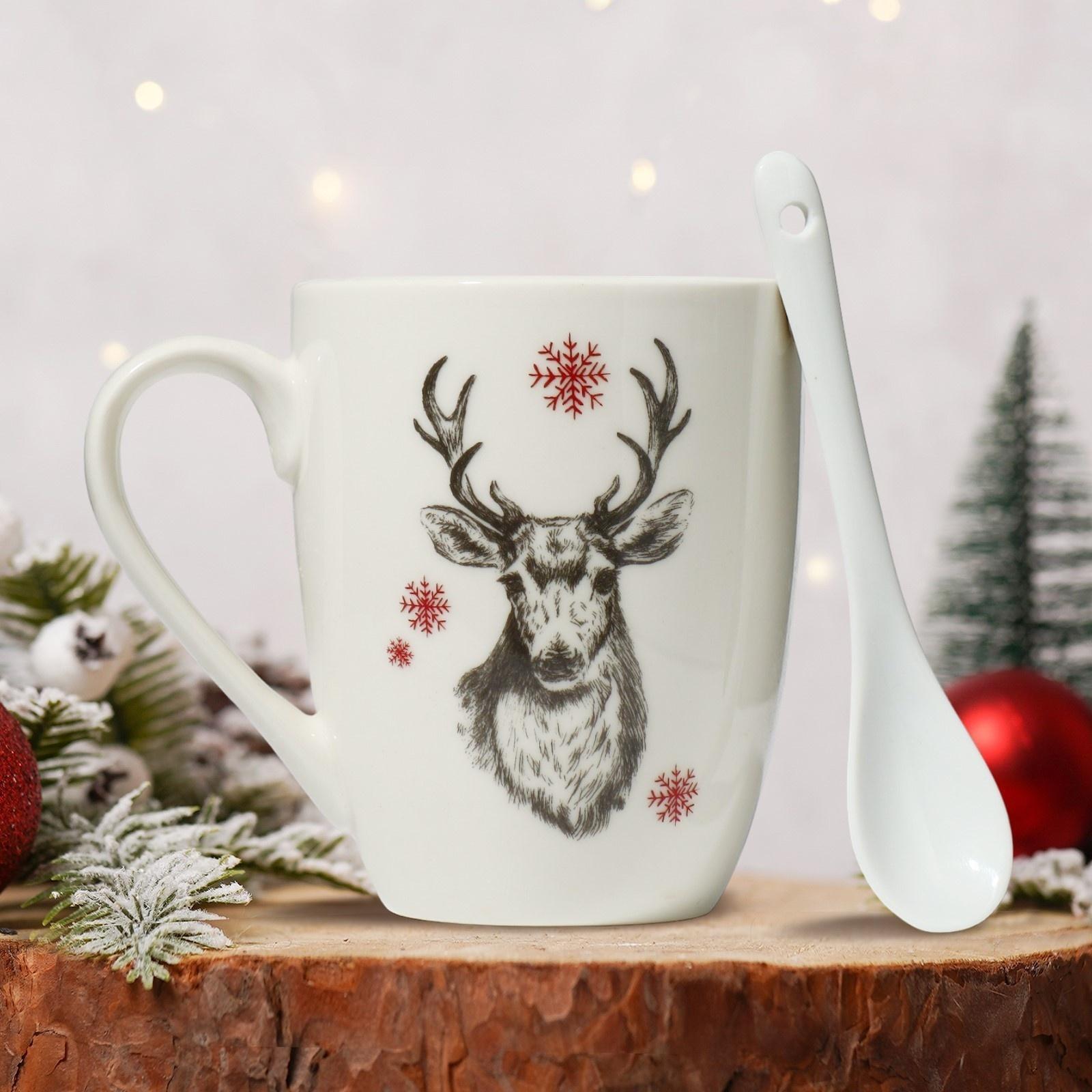 Кружка с ложкой «Олень», 310 мл