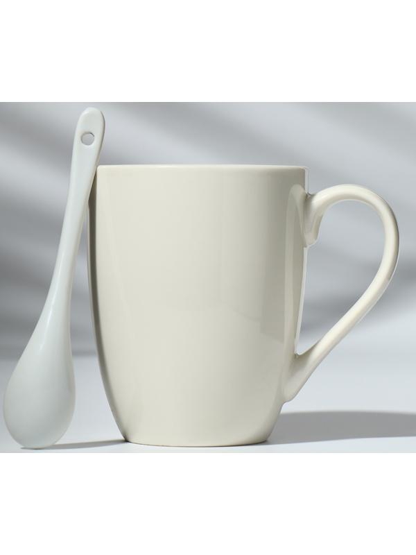 Кружка с ложкой «Начни день с улыбки», 310 мл