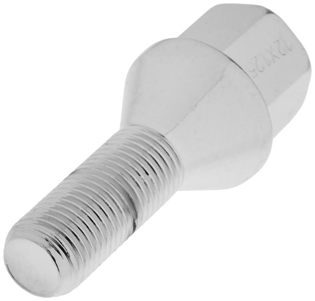 Болт 12 x 1,25 мм, длина 55/28 мм, под ключ, конус, набор 20 шт, CH, J-966-06