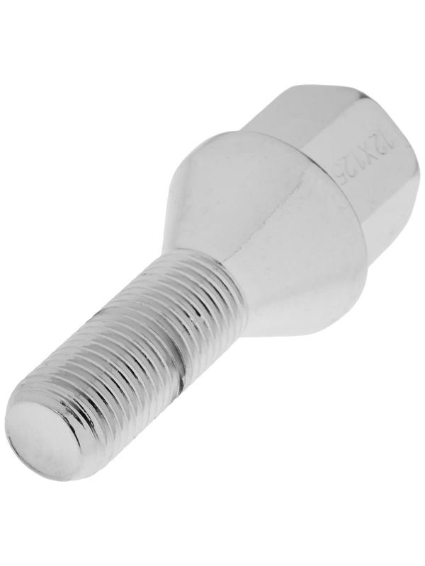 Болт 12 x 1,25 мм, длина 55/28 мм, под ключ, конус, набор 20 шт, CH, J-966-06