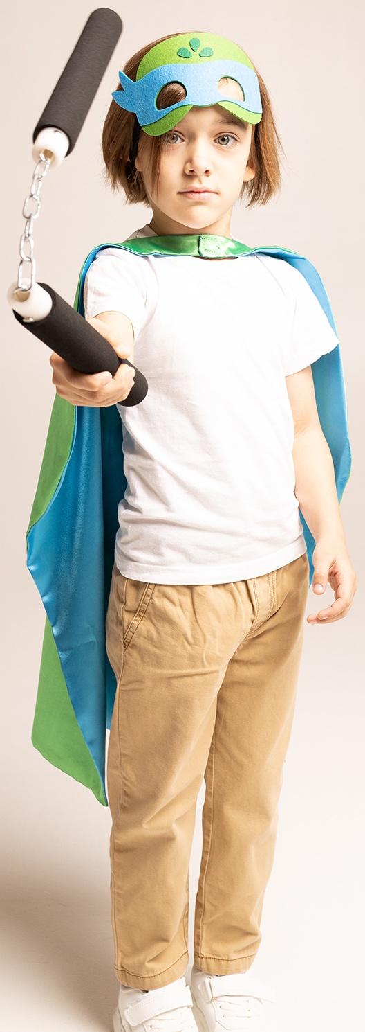 Карнавальный набор «Боевая черепашка»: плащ, маска и нунчаки