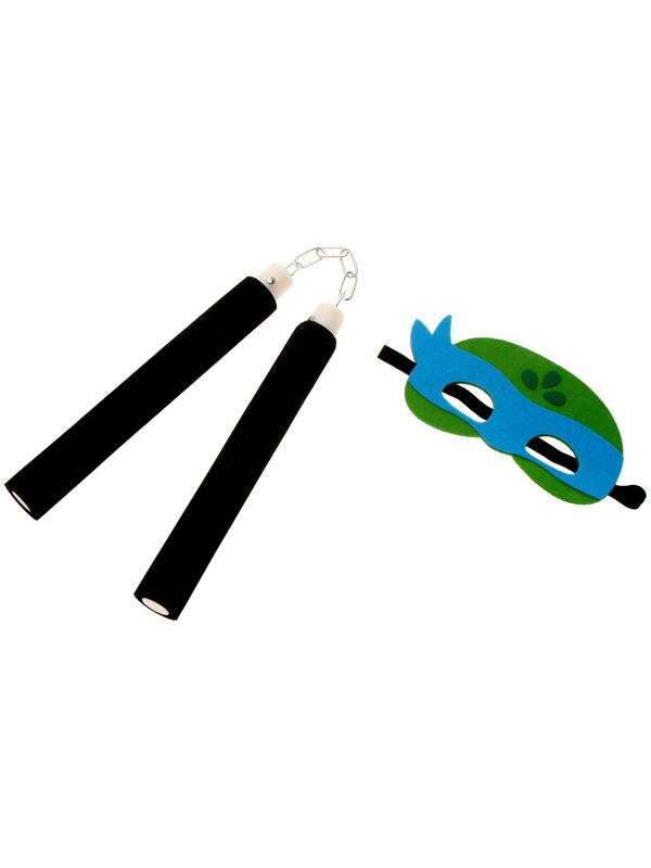 Карнавальный набор «Боевая черепашка»: плащ, маска и нунчаки