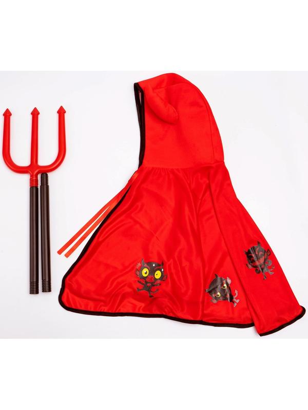 Карнавальный набор «Милый чертёнок»: плащ с капюшоном и жезл