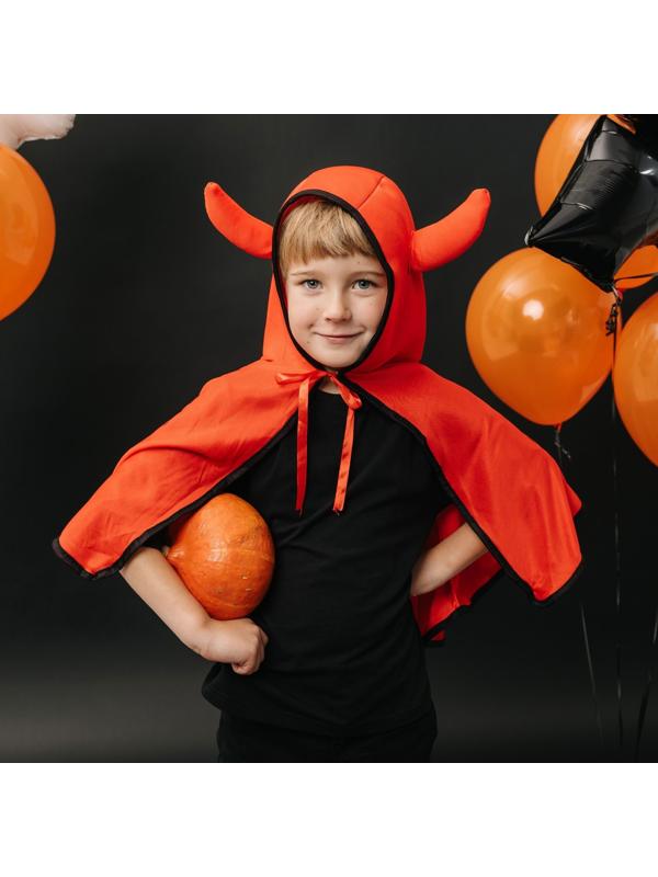 Карнавальный набор «Милый чертёнок»: плащ с капюшоном и жезл