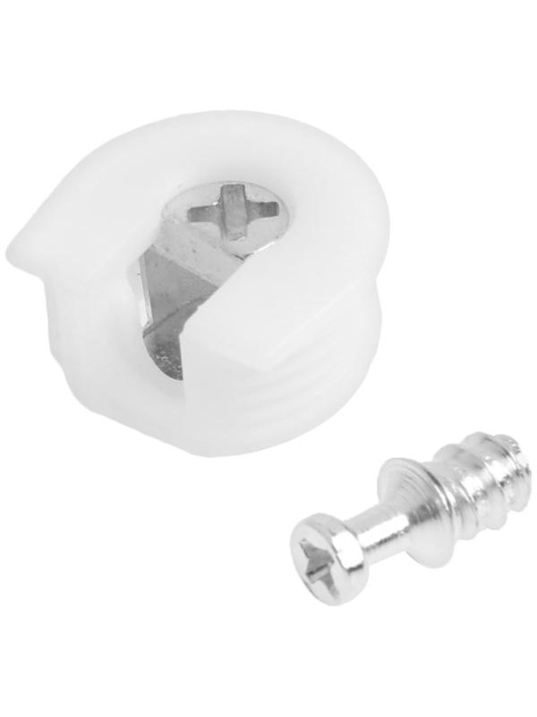 Стяжка мебельная ТУНДРА, 100 шт, цвет белый