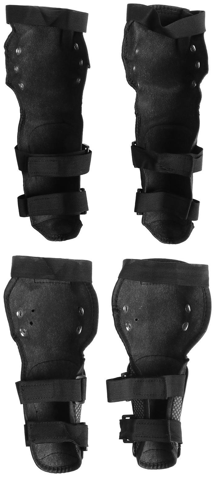Наколенники и налокотники мотоциклетные, взрослые, черный, набор 4 шт