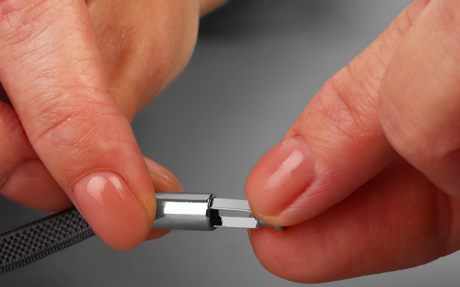 Наконечник для шнура цилиндр, d = 6 × 15 мм, 4 шт, цвет серебряный