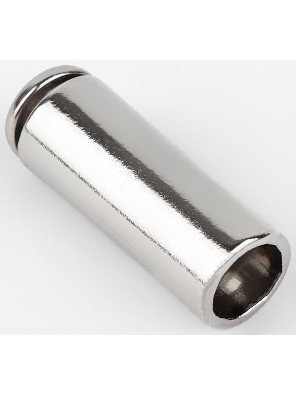 Наконечник для шнура цилиндр, d = 6 × 15 мм, 4 шт, цвет серебряный