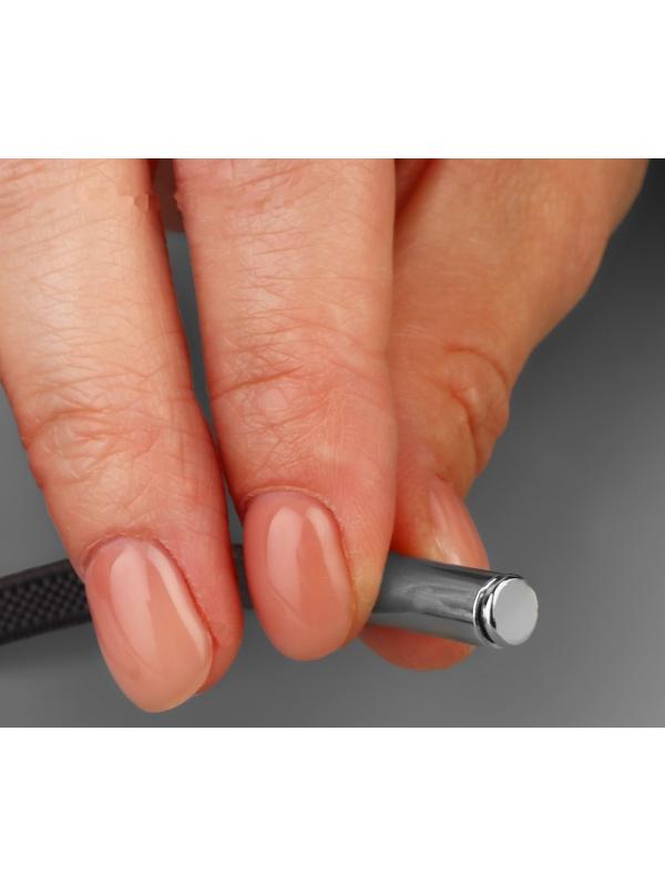 Наконечник для шнура цилиндр, d = 6 × 15 мм, 4 шт, цвет серебряный