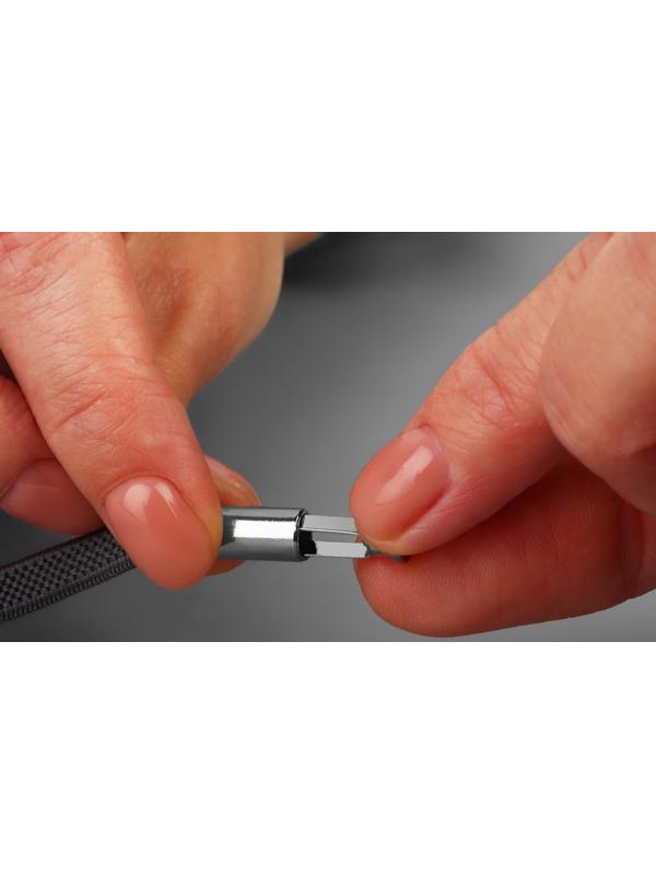 Наконечник для шнура цилиндр, d = 6 × 15 мм, 4 шт, цвет чёрный никель