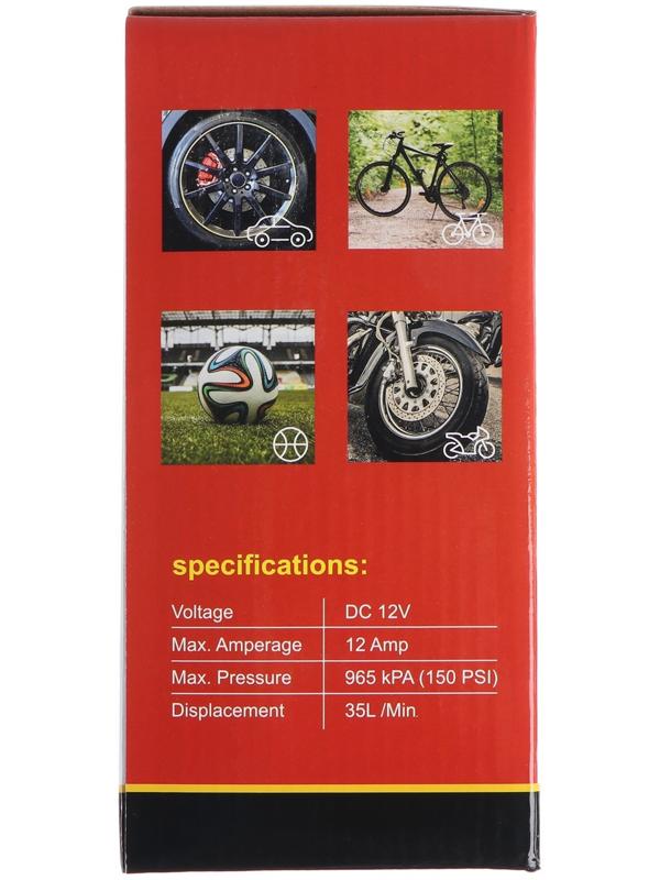 Компрессор автомобильный 12 В, 35 л/мин, провод 3 м