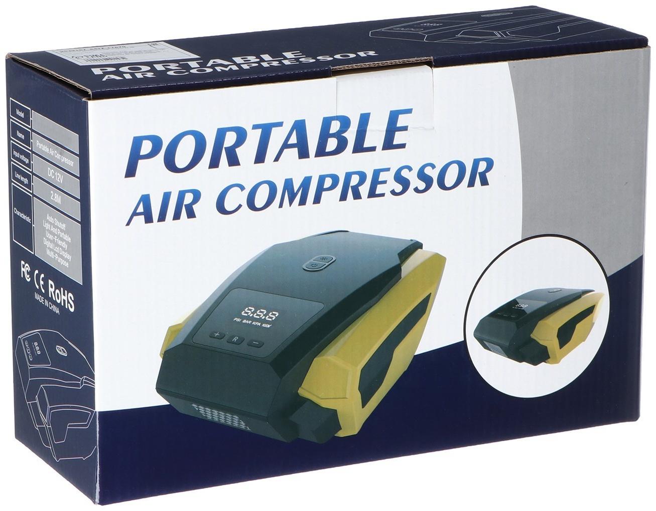 Компрессор автомобильный 12 В, 22 л/мин, провод 2,8 м